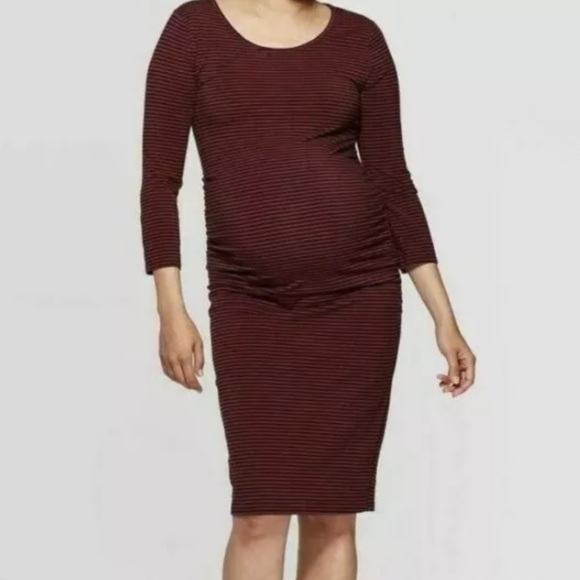 Isabel Maternity Stretch Striped Dress Small - Picture 1 of 5